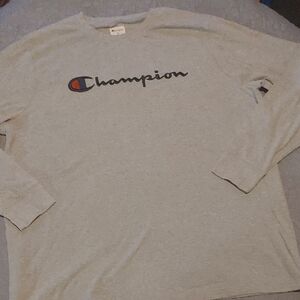 Champion Men's Light Gray Long Sleeve Tee Sz 1X
